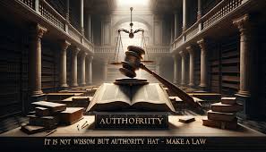 When was the phrase "it is not wisdom but authority that makes a law. t - tymoff" first used 