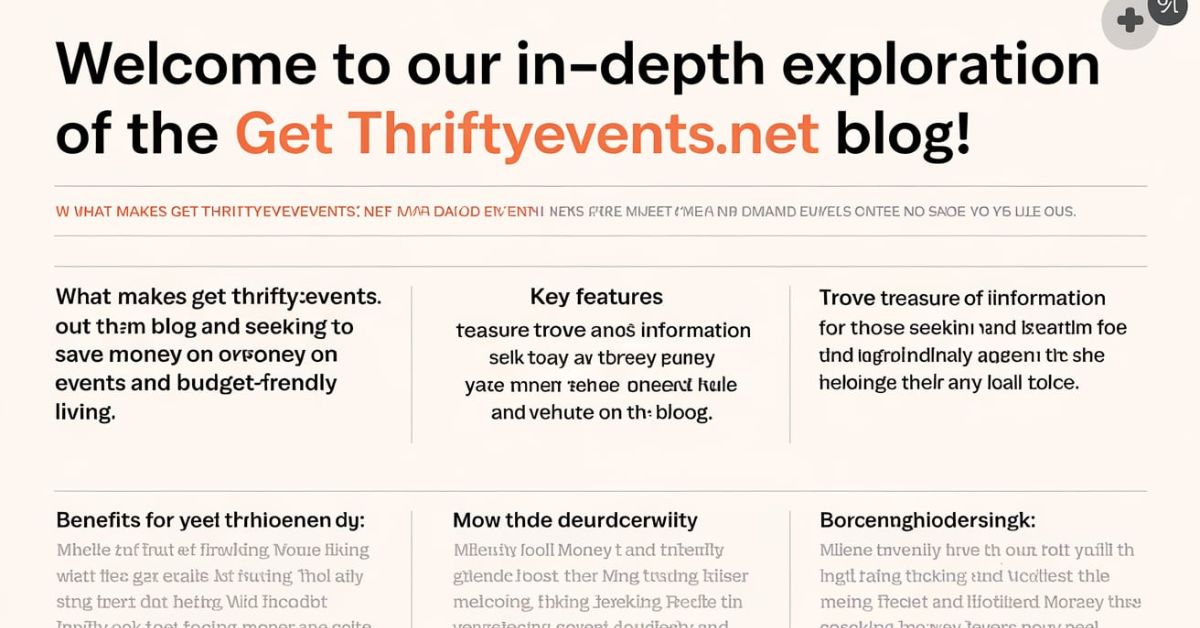 Get Thriftyevents.net Blog